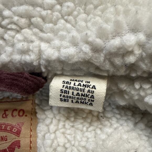 Levis Corduroy Sherpa Trucker Jacket Coat Mauve Purple Women's Size Medium - Picture 5 of 8